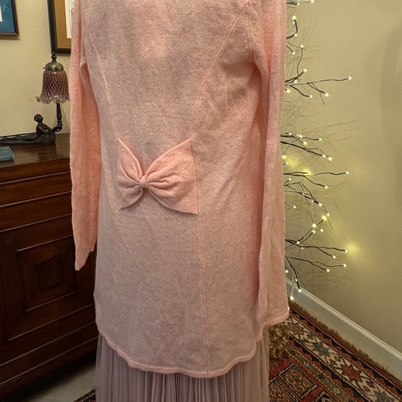 Claudia Nichole Ballet Pink Cashmere Long Cardigan w/ Bow Back – NWT – Size XS - Picture 7 of 9
